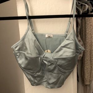 Baby blue satin bustier (Garage)